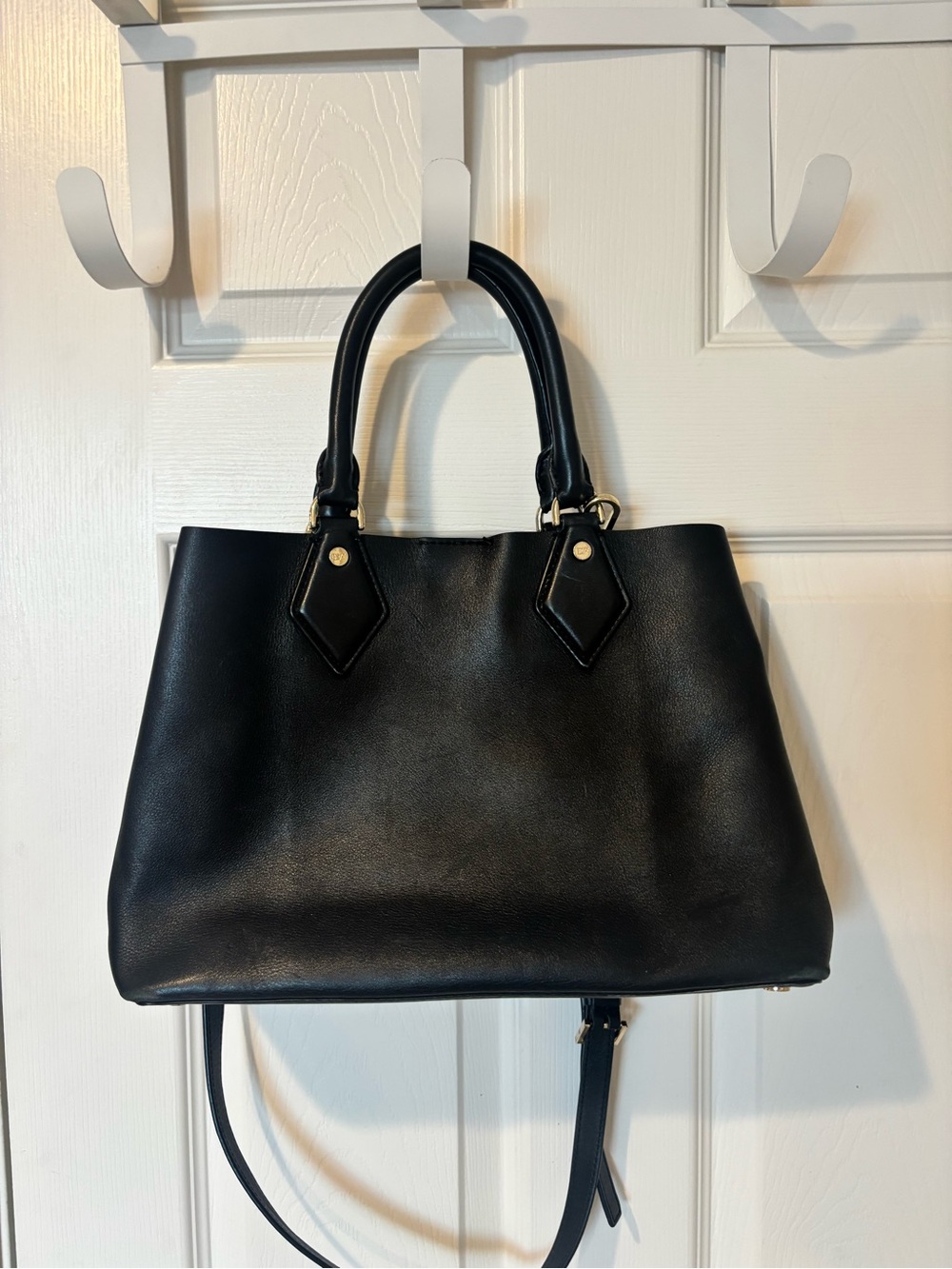 Diane Von Furstenberg Black Leather Tote Bag